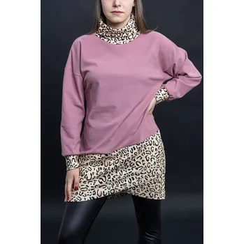 Dámské šaty Italy fashion Šaty LEOPARD Barva: Růžová, Velikost: UNI: M-XL