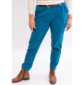 Dámské kalhoty Italy fashion Manšestrové kalhoty SIA Barva: Petrolejová, Velikost: UNI: M-XL