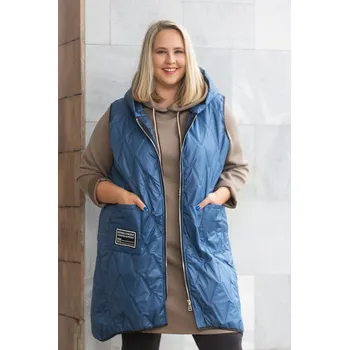 Italy fashion Dámská vesta TOFFI Barva: Modrá, Velikost: UNI: 2XL-4XL