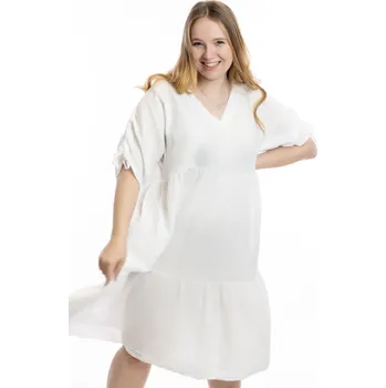 Dámské šaty Italy fashion Mušelínové šaty ROBIN Barva: Bílá, Velikost: UNI: XL-3XL