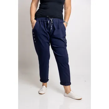 Dámské oblečení Italy fashion Pružné kalhoty ATOMKY comfy Barva: Tmavě modrá, Velikost: UNI: XL-4XL