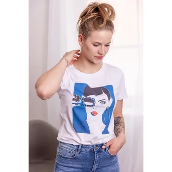 Italy fashion Tričko GLASSES Barva: Růžová, Velikost: UNI