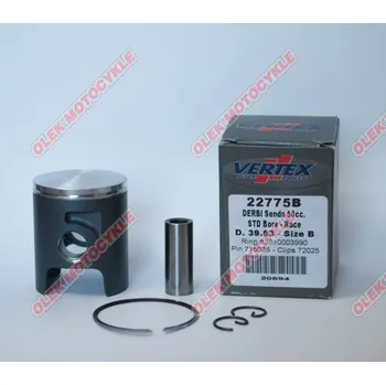 Píst motoru Píst Vertex DERBI (kroužky 53010003990 X 1 kus) (39,82mm) čep 12mm (Píst Vertex DERBI (kroužky 53010003990 X 1 kus) (39,82mm) čep 12mm)