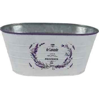 Zahrada Květináč plechový motiv levandule ovál K4596/2