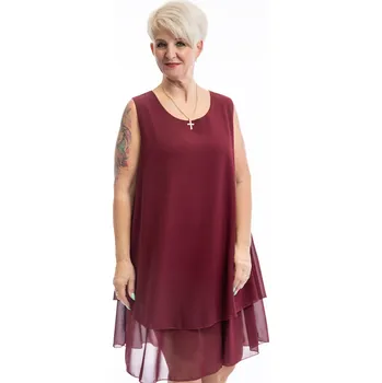 Dámské šaty Italy fashion Letní šaty VALERIE Barva: Vínová, Velikost: UNI: M-XL