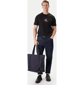 Pánská móda Calvin Klein Jeans T-Shirt Word Circle Graphic LV14RE816G Černá Regular Fit XS