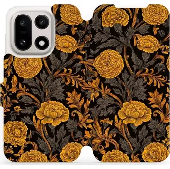 Pouzdro na mobilní telefon Flipové pouzdro Mobiwear - OnePlus 15 - V173S Žlutá kvítka (Knížkové flip pouzdro, obal, kryt na mobil OnePlus 15 - V173S Žlutá kvítka, materiál Umělá kůže + TPU - ochrana 360°, stojánek, silikonová vanička, magnetické zavírání)