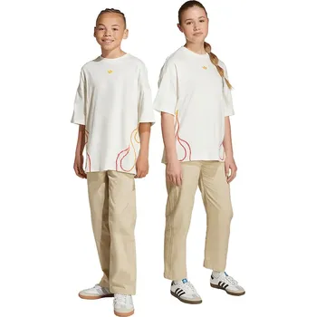 Dětské bavlněné kalhoty adidas Originals JY2746 béžová 80X, vel. 176