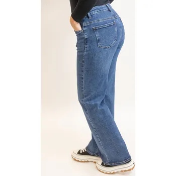 Dámské oblečení GOODIES Dámské široké džíny CLASSY blue [DJ2512] Barva: Tmavě modrá, Velikost: 48 (4XL/5XL)