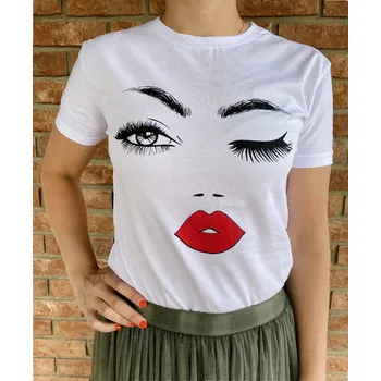 Italy fashion Dámské tričko KISS Barva: Bílá, Velikost: XL