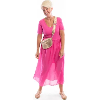 Dámské šaty Italy fashion Letní šaty SARAH Barva: Růžová, Velikost: UNI: M-XL