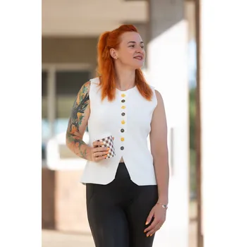 Dámská vesta M.B.21 Elegantní dámská vesta CAROLINE Barva: Bílá, Velikost: UNI: M/L