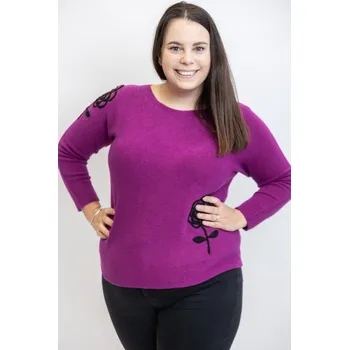 Dámský svetr Italy fashion Úpletový svetr BOSTON Barva: Fialová, Velikost: UNI: XL-3XL