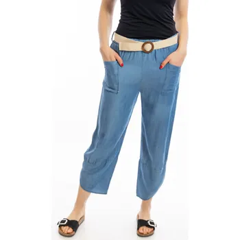 Dámské oblečení Italy fashion Dámské kalhoty MAXEN Barva: Tmavě modrá, Velikost: UNI: S-L