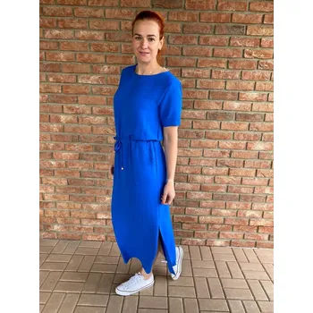 Dámské šaty Italy fashion Dlouhé šaty s kapsami Barva: Růžová, Velikost: UNI - M/L