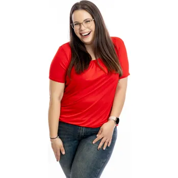 Dámské tričko Italy fashion Dámské tričko do gumy BASIC short Barva: Červená, Velikost: UNI: XL-3XL
