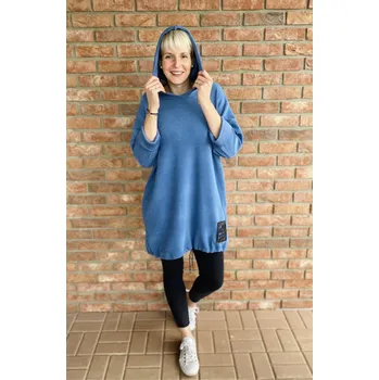 Dámská mikina Italy fashion Oversize mikina HOPE Barva: Modrá, Velikost: UNI - L-2XL