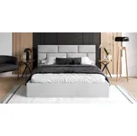 Čalouněná postel PASADENA PARIS 90x200 s kovovým roštem SVĚTLE ŠEDÁ