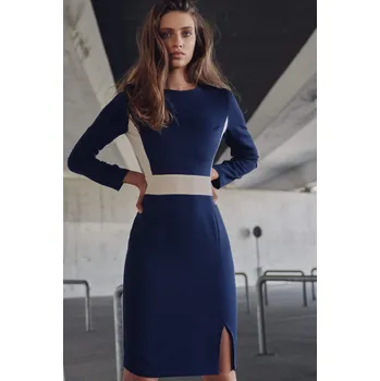 Dámské šaty Vypasované šaty typu Softoffice Barva: Tmavě Modrá, Velikost: XL