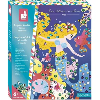 kreativní sada Janod Sada Maxi Obrázky s flitry Mořské panny Atelier