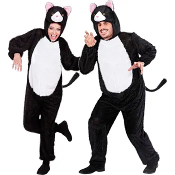 Karnevalový kostým Kočičí kostým s kapucí s maskou - M/L (175 cm)