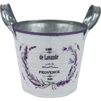 Zahrada Květináč plechový motiv levandule K4595/1