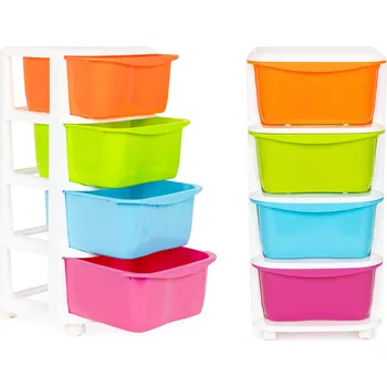 Dětský stůl Úložný organizér se 4 výsuvnými plastovými zásuvkami PJJCBS0012-04B