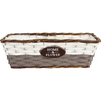 Obal na květináč Obal bílo-hnědý 30cm