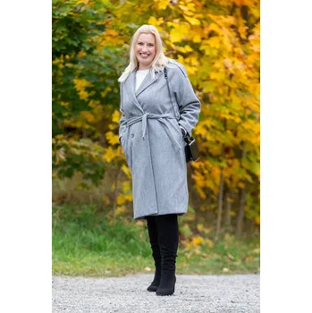 Dámský kabát Italy fashion Elegantní zimní kabát SIGMA Barva: Šedá, Velikost: 3XL