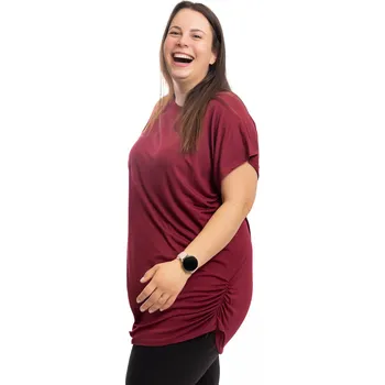 Italy fashion Dámské tričko MATYLDA Barva: Vínová, Velikost: UNI: XL-4XL