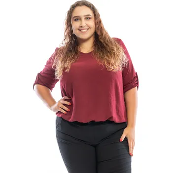 Dámské tričko Italy fashion Dámské tričko do gumy BOBY Barva: Vínová, Velikost: UNI: XL-4XL