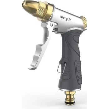 Zahradní postřikovač Ibergrif, kovová čisticí tryska ručního postřikovače, 4 zavlažovací režimy s