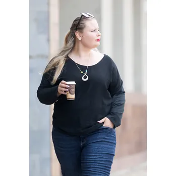 Dámské tričko Italy fashion Dámské tričko TORY maxi Barva: Černá, Velikost: UNI: 2XL-5XL