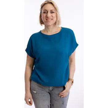 Dámské tričko Italy fashion Dámské tričko do gumy VIOLETA Barva: Petrolejová, Velikost: UNI: M-XL