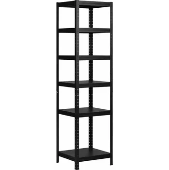 Dílenský regál Lakovaný celokovový regál Mamutex Standard 2800x400x400 mm - 6 polic, nosnost 720 kg, černý