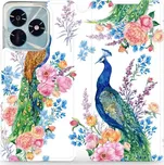 Flipové pouzdro Mobiwear - Honor X5c Plus - MX08S Pávi (Knížkové flip pouzdro, obal, kryt na mobil Honor X5c Plus - MX08S Pávi, materiál Umělá kůže + TPU - ochrana 360°, stojánek, silikonová vanička, magnetické zavírání)