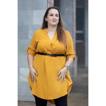 Pánská košile Italy fashion Dlouhá košile LEJLA Barva: hořčicová, Velikost: UNI: L-3XL