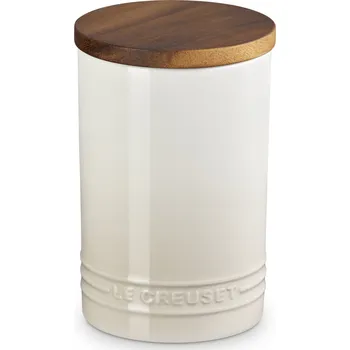 Dóza na potraviny Le Creuset, Dóza Le Creuset s dřevěným víkem, 770 ml, béžová - Formadore