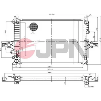 Motor automobilu Chladič, chlazení motoru JPN 60C9072-JPN