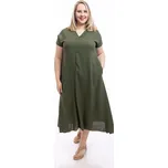 Italy fashion Dlouhé šaty CASIOPEA Barva: Khaki, Velikost: UNI: L-2XL