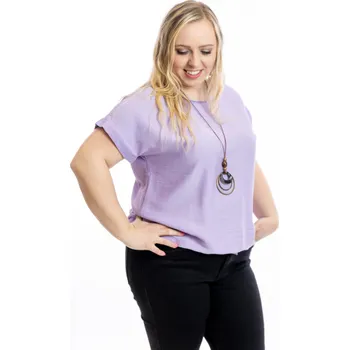 Italy fashion Dámské tričko RAFAELA Barva: lila, Velikost: UNI: L-2XL