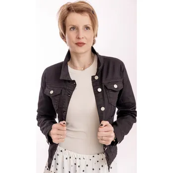 Dámská casual bunda Re-dress jeans Dámská džínová bunda BLACK [GYD1336A] Barva: Černá, Velikost: XL