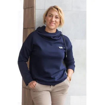 Dámská mikina Italy fashion Dámská mikina EVELINA Barva: Tmavě modrá, Velikost: UNI: M-XL
