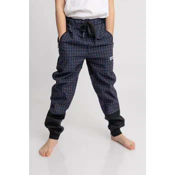 Dětská móda WOLF klučíčí outdoorové kalhoty Barva: Šedá kostka s černým podkladem, Velikost: 116