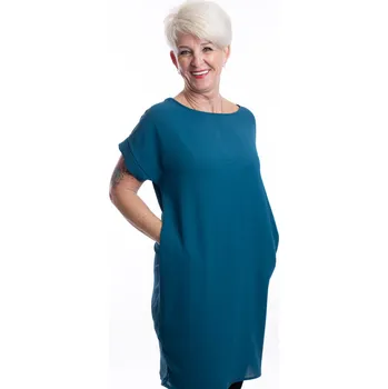 Dámské oblečení Italy fashion Letní šaty LEONA Barva: Petrolejová, Velikost: UNI: L/XL