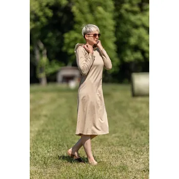 Dámské šaty Italy fashion Dlouhé šaty ASWEARE Barva: Hnědá, Velikost: S/M