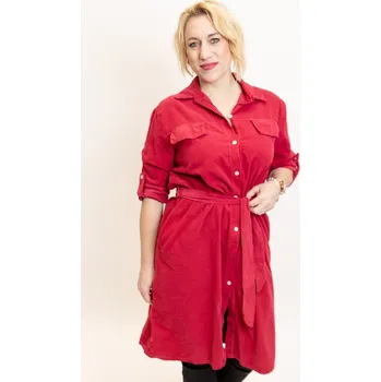 Dámské šaty Italy fashion Manšestrové šaty JENNY Barva: Vínová, Velikost: UNI: L/XL