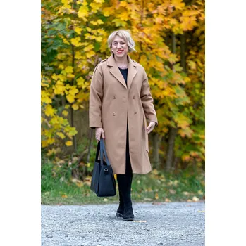 Italy fashion Elegantní zimní kabát SIGMA Barva: Oříšková, Velikost: M