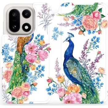 Pouzdro na mobilní telefon Flipové pouzdro Mobiwear - OnePlus 15 - MX08S Pávi (Knížkové flip pouzdro, obal, kryt na mobil OnePlus 15 - MX08S Pávi, materiál Umělá kůže + TPU - ochrana 360°, stojánek, silikonová vanička, magnetické zavírání)