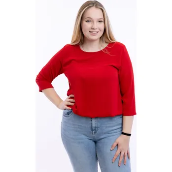 Dámské tričko Italy fashion Dámské tričko do gumy ALVA Barva: Červená, Velikost: UNI: M-XL